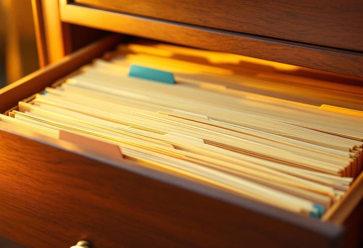 Open file drawer full of property records